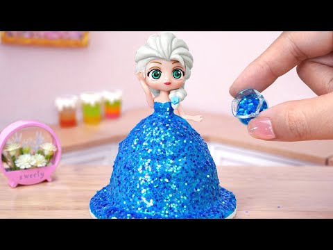Tsunami Cake ❄️ Frozen Miniature Princess Elsa Cake Decorating | Miniature Pull Me Up Cakes