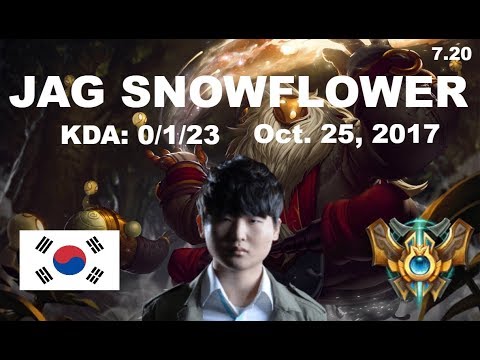 JAG SNOWFLOWER (RANK#12) as BARD : KOREAN CHALLENGER - 7.20 - Oct. 25, 2017 (League of Legends)