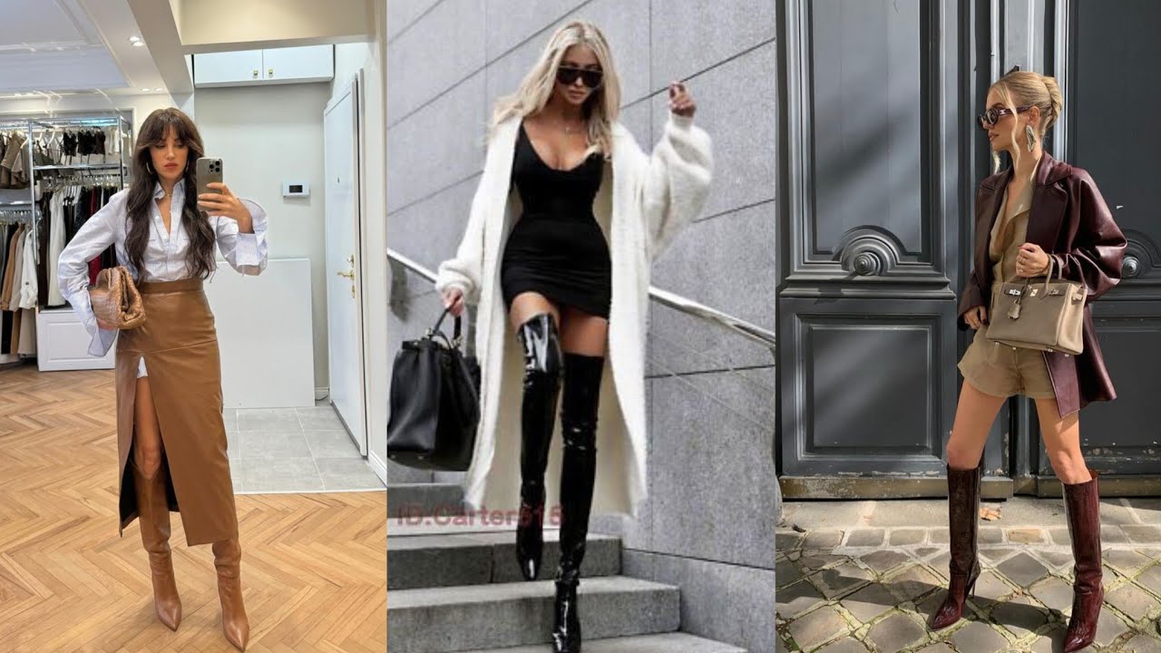 Unique and Stylish collection of Leather Long High Heel Boots for women's 