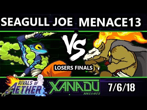 The Grind 34 RoA - Seagull Joe (Ranno) Vs. Menace13 (Forsburn, Kragg) - Rivals of Aether Losers Fina