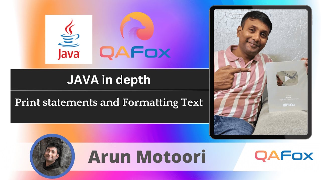 Session 15 - Print statements and Formatting text in Java