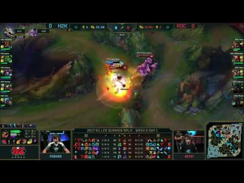 ROC vs H2K Highlights Game 1 EU LCS SUMMER 2017 Roccat vs H2K Gaming