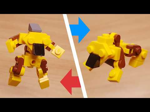 Remaking the 59-piece Lion Transformer with less than half the parts — just 23 pieces! Mini Leon!!