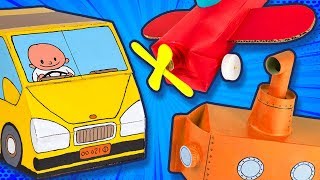How to Make Cardboard Cars, Airplanes & Boats | DIY Craft Ideas for Kids