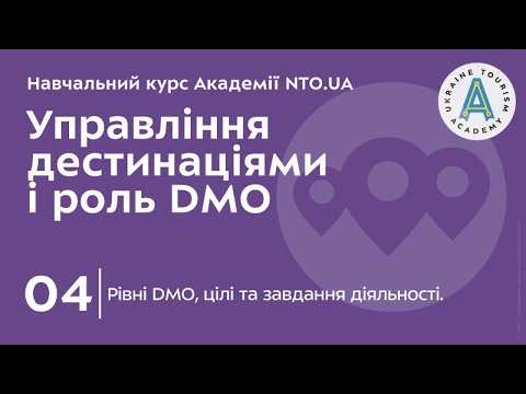 Лекція 4. Рівні DMO, цілі та завдання діяльності.