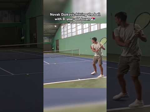 When Novak Djokovic hit the ball with 8-year-old Jovan Popovic in 2023 in Belgrade. 🇷🇸👌👏 #tennis