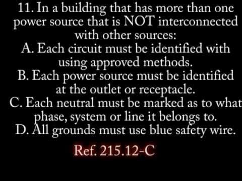 NEC Electrical Code # 10  Article 215, Service feeders # 12