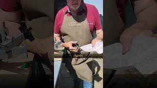 Affûtage de ciseaux de couture qui en avaient bien besoin
