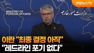 이란 "최종 결정 아직…레드라인 포기 없다" / 연합뉴스TV (YonhapnewsTV)