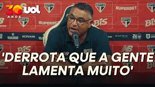 ROGER MACHADO ADMITE JOGO RUIM DO SÃO PAULO E DIZ QUE VASCO EMPURROU O TIME: 'LAMENTAMOS MUITO'