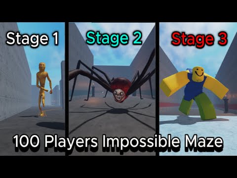 100 Players Impossible Maze (ALL STAGES)