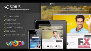 Preview Sirius - Modern Minimalist Responsive 2 Template Cor