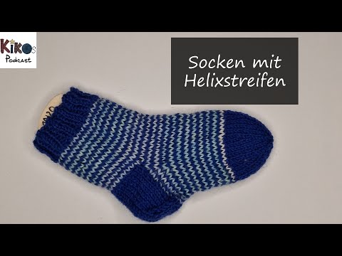 Kikos Strickschule - Anleitung - Socken mit Helixstreifen und Käpchenferse stricken
