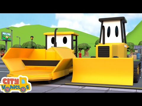Construction Vehicles Assembly Show for Kids — Excavator, Crane Truck, Harvester & Fire Truck.