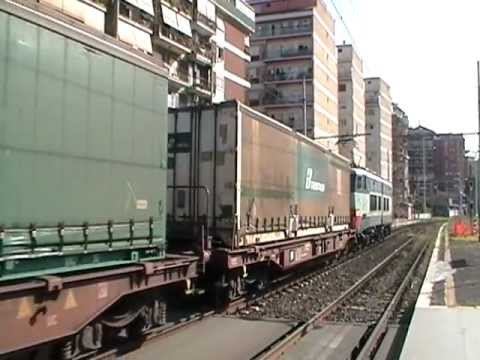 E655.550 in partenza col TC 57106 Pomezia - Rivalta Scrivia