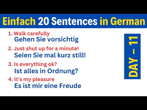 DAY-11 | Learn 20 Easy German Sentences Daily @GermanMadeEasy-Channel #learngerman #deutschlernen