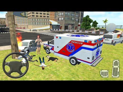 Roof Jumping Emergency Ambulance Simulator - City Rescue Driving Game Android Gameplay