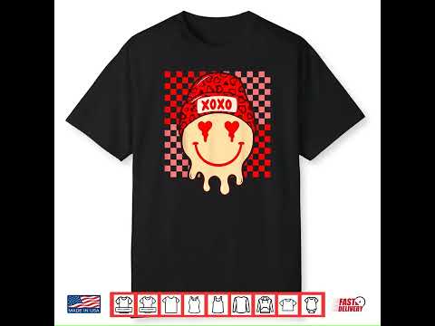 Valentine Vibes XOXO Heart Leopard Melted Outfit Shirt