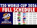 ICC T20 World Cup 2026 Schedule T20 World Cup 2026 Schedule ICC Men S T20 World Cup Schedule