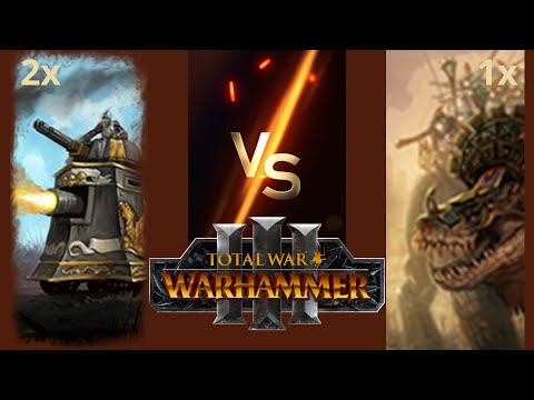 Can 2 Steam Tanks Beat A Dread Saurian in Total War: Warhammer 3?