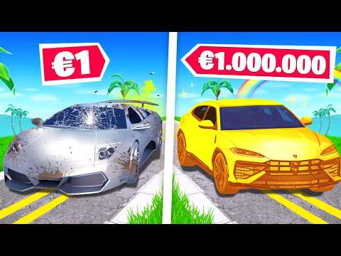 Lamborghini at 1€ vs Lamborghini at 1,000,000€ on FORTNITE