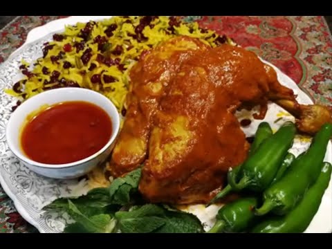 خوشمزه ترین زرشک پلوبامرغ،باعطروطعمی عالی وبینظیرباآشپزخانه فریبا  Zereshk polo (Barberry  rice)