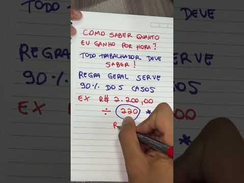 Como saber quanto eu ganho por hora trabalhada ? #shorts