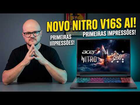 Notebook Acer Nitro V 16S AI ANV16S-41-R2DX AMD Ryzen 7 3.8GHz / Memória 16GB / SSD 1TB / 16" / Windows 11 / RTX 5070 8GB vídeo