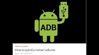 How to quickly restart adb.exe |  broken adb server | cordova  adb issue - pkworlz