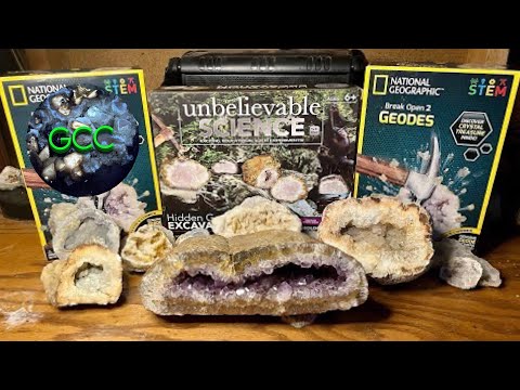 Testing National Geographic and unbelievable SCIENCE “Crack Your Own Geode” KITS! |  