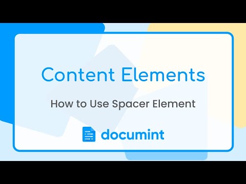 Content Elements: How to use Spacer Element ⬜↔️⬜