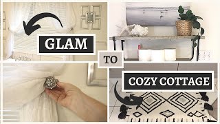 Extreme Master Bathroom Makeover | Glam to Cozy Cottage Decor | Budget Friendly Ideas