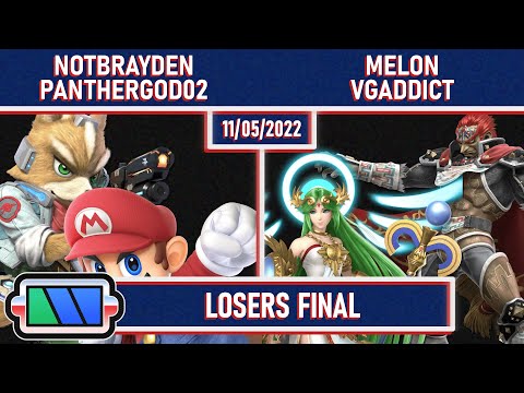 Charging Station | NotBrayden & PantherGod02 vs Melon & VGAddict | Losers Finals SSBU Ultimate