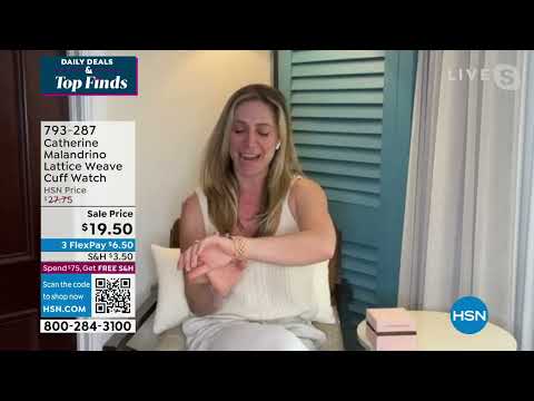 Catherine Malandrino Lattice Weave Hinged Cuff Watch