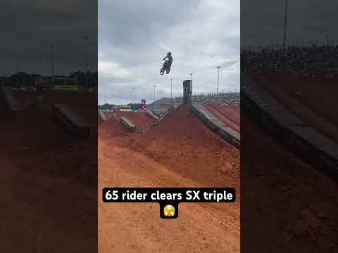 65 rider clears Supercross triple in NC Supermotocross. #motocross