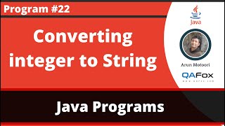 Java program to convert an integer to String