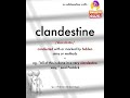 Word of the day : clandestine | @thewordmeanings #britishenglish #englishgrammar #inglesonline