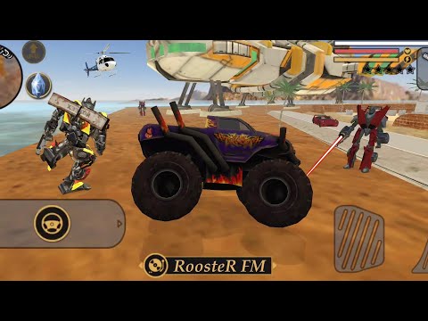 Rope Hero: Vice Town (Transformer Robot Fight Green Robot Car) Monster Robots - Android Gameplay HD