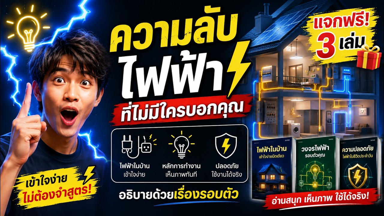 ความลับไฟฟ้าที่ไม่มีใครบอกคุณ (เข้าใจง่าย ไม่ต้องจำสูตร!) ⚡ แจกฟรี 3 เล่ม