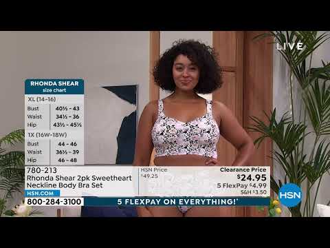 Rhonda Shear 2pack Sweetheart Neckline Body Bra Set