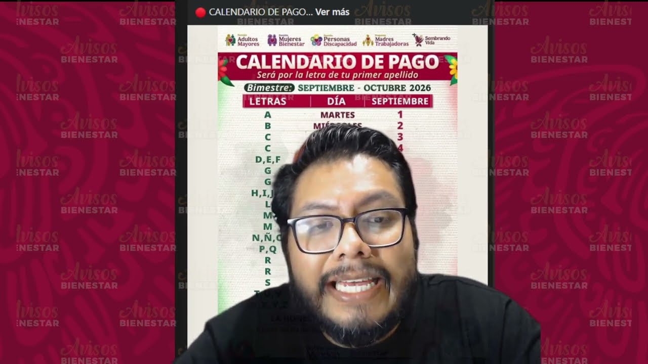 ya esta ¡EL CALENDARIO DE PAGOS! de la pensión bienestar adultos mayores SEPTIEMBRE - OCTUBRE 2026