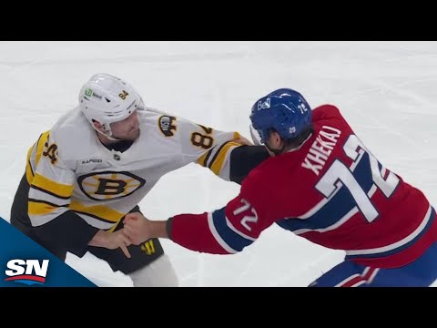 Canadiens' Arber Xhekaj And Bruins' Tanner Jeannot Square Off After Exchange Of Huge Hits