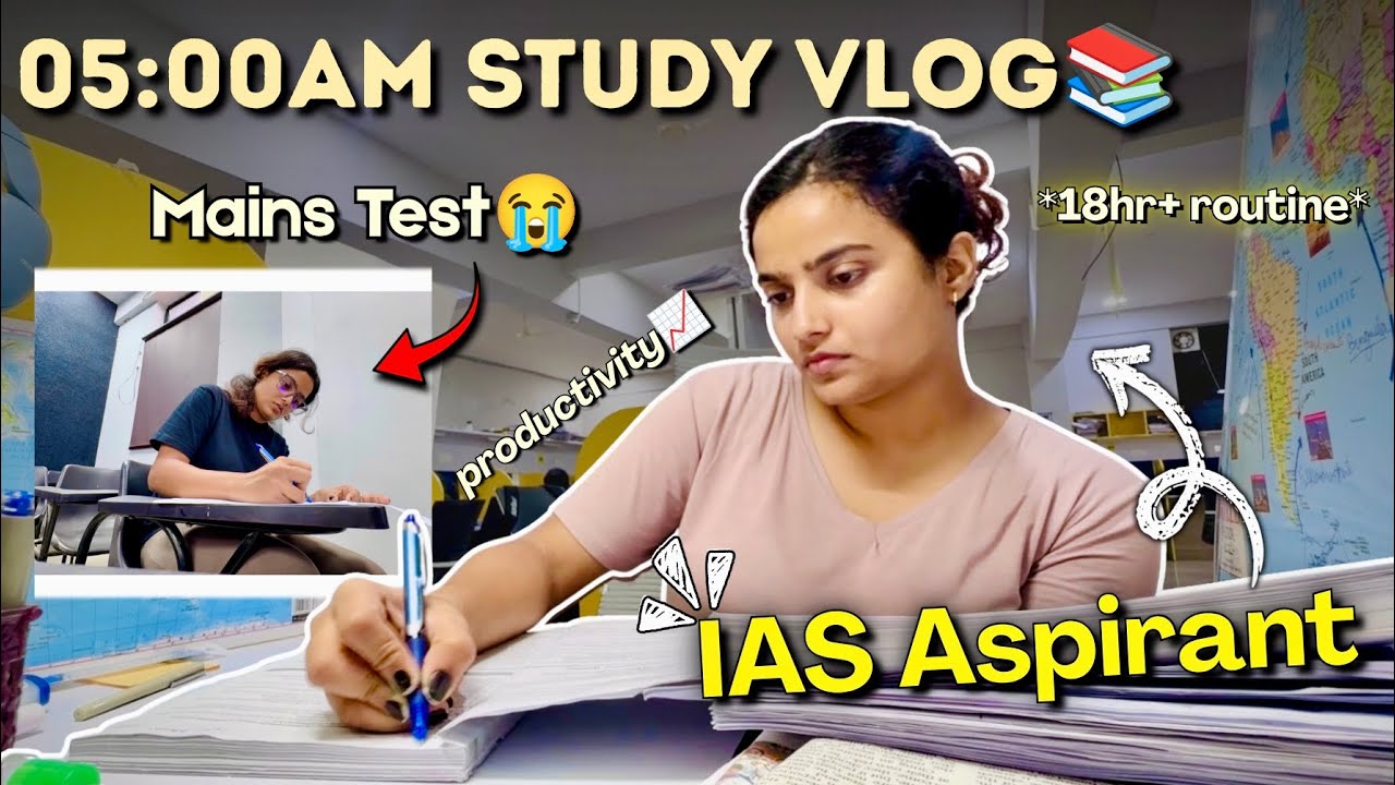 WAKING UP at 5AM for IAS Exam😭*18hrs+ UPSC STUDY ROUTINE* 
