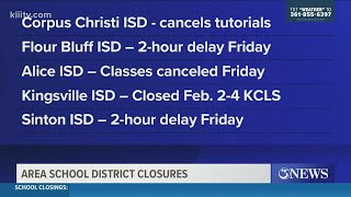 SCHOOLS: Delays, closures mounting in Coastal Bend
