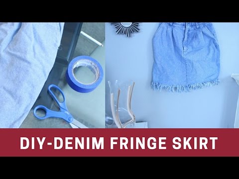 DIY- How to Create a Denim Distressed Fringe skirt