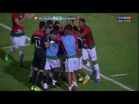 O gol de Portuguesa 1 x 0 Sertãozinho