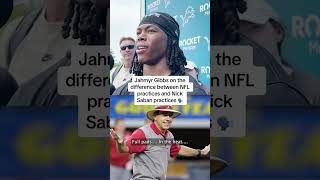 Jahmyr Gibbs compares Nick Saban practices to NFL practices 🗣️ #shorts