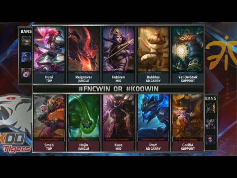 FNC vs KOO Highlights - FNATIC vs KOO TIGERS Game 1 - S5 WORLDS 2015 KNOCKOUT STAGE - SEMIFINALS