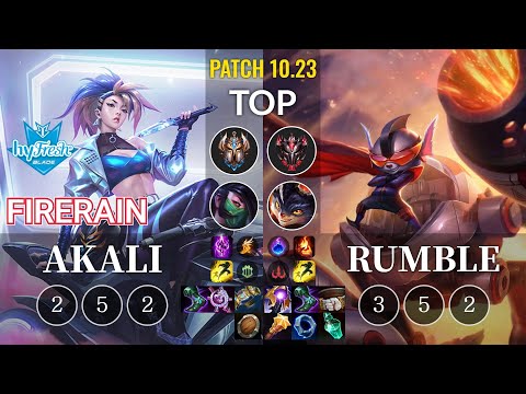 hyF FireRain Akali vs Rumble Top - KR Patch 10.23