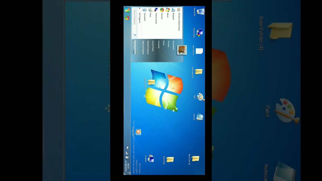 Win 7 simu How to apen Desktop Menu| Window 7 Computer